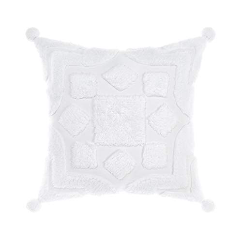 Linen House Palm Springs Kissen mit Füllung aus Polyester, weiß, 50 x 50cm von Linen House