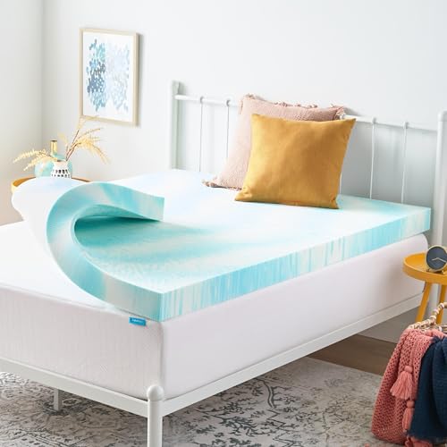 Linenspa 10,2 cm Matratzenauflage Queen – Gel Swirl Memory Foam Twin XL Matratzenauflage – CertiPUR-US Zertifiziert – Twin XL Größe – Schlafsaal Essentials von Linenspa