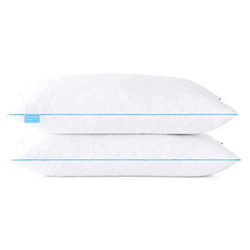 Linenspa 40x80 cm Kopfkissen – 2er Set – Mittelfestes Kissen – Öko-Tex – aus zerkleinerten Memory Foam Flocken, Weiß von Linenspa