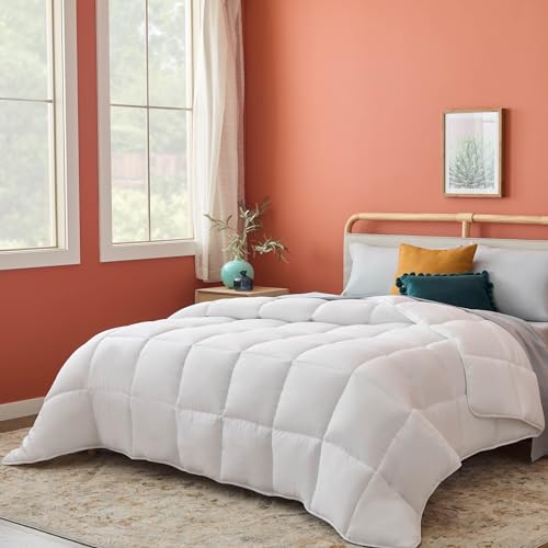 Linenspa Bettdeckenbezug, volle weiße Daunen-Alternative für alle Jahreszeiten, Mikrofaser, volle Größe, Box genäht von Linenspa