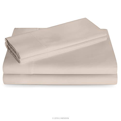 Linenspa Bettwäsche-Set aus Baumwoll-Mischgewebe, Fadenzahl 600, extraweich, für Doppelbett, Sandfarben, Mischung, Sand, Twin von Linenspa