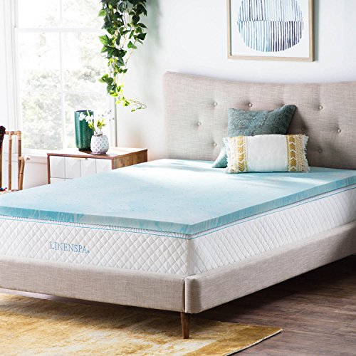 Linenspa Wirbel-Memoryschaum Gel Swirl Memory Foam Topper, Schaumstoff, Blau, Queen von Linenspa