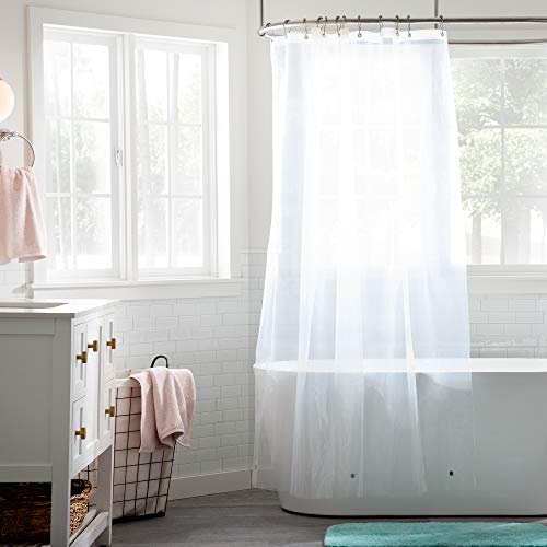 Linenspa Transparenter 4G Duschvorhang Liner - PEVA wasserdichtes Vinyl - 183,9 x 183,9 cm Standard Duscheinlage - Schlafsaal Essentials Linenspa Transparenter 4G Duschvorhang Liner - PEVA wasserdichtes Vinyl - 183,9 x 183,9 cm Standard Duscheinlage - Schlafsaal Essentials von Linenspa