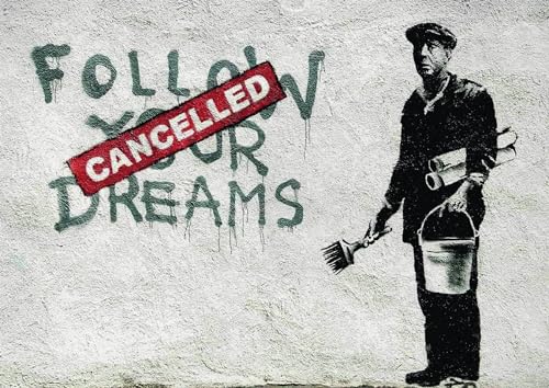 Lineo® Poster Follow Your Dreams Banksy Kunstdruck Wall-Art 60 x 42 cm Art Modern Bild Street Art Graffiti Wandposter Loft Wohnzimmer (Follow Your Dreams) von Lineo