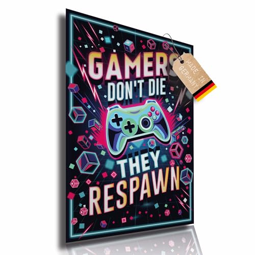 Lineo Gamer-Poster XXL Spielkonsolen-Poster für Gaming-Fans; Wandbild Kunstdruck für Jugendliche und Erwachsene Wand-Deko mit kräftigen Farben (Gamers-Dont-Die) von Lineo