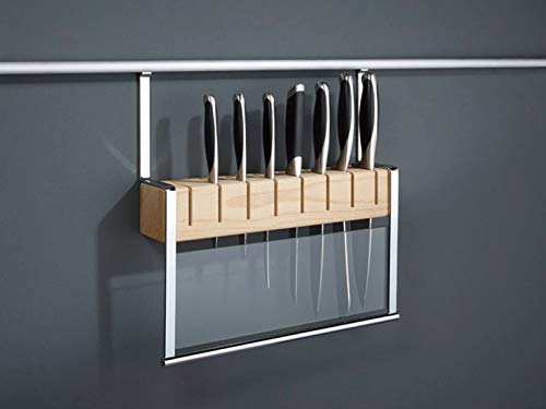 SO-TECH® Linero 2000 Messerhalter mit Holzblock für Küchenreling von SOTECH