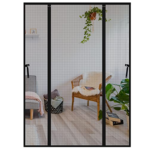Lineware Magnet Fliegengitter Tür, 152x205cm Fliegengittertür Balkontür ohne Bohren mit Vollmagnetstreifen und 4cm Breitem Rahmen, Insektenschutz Tür Vorhang Schwarz Lineware Magnet Fliegengitter Tür, 152x205cm Fliegengittertür Balkontür ohne Bohren mit Vollmagnetstreifen und 4cm Breitem Rahmen, Insektenschutz Tür Vorhang Schwarz von Lineware