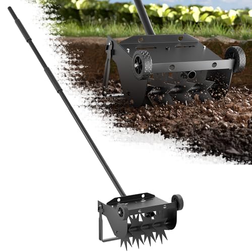 Rotary Cultivator Tool, 2-in-1 Garten Unkrautjäter und Crumbler Bodenfräse für Gartenarbeit, Hand Gartenfräse mit 66,5 Zoll verstellbarem Schaumstoffgriff von Lineware