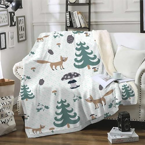 Linfye Fleecedecke Blanket 180x220, GrüNer Weihnachtsbaum Kuscheldecke Flauschig Sofaüberwurf Sofa üBerwurfdecke Wolldecke als Sofadecke Wohndecke Tagesdecke oder Campingdecke von Linfye