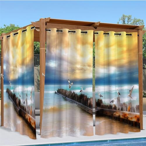 Linfye Outdoor Vorhang Wetterfest, Gelb Outdoor Vorhänge Wasserdicht mit Ösen Möwe Sichtschutz Outdoor Gardinen für Draussen Terrasse Balkon Pavillon Garten Pergola 2er Set B 132 x H 240 cm Linfye Outdoor Vorhang Wetterfest, Gelb Outdoor Vorhänge Wasserdicht mit Ösen Möwe Sichtschutz Outdoor Gardinen für Draussen Terrasse Balkon Pavillon Garten Pergola 2er Set B 132 x H 240 cm von Linfye