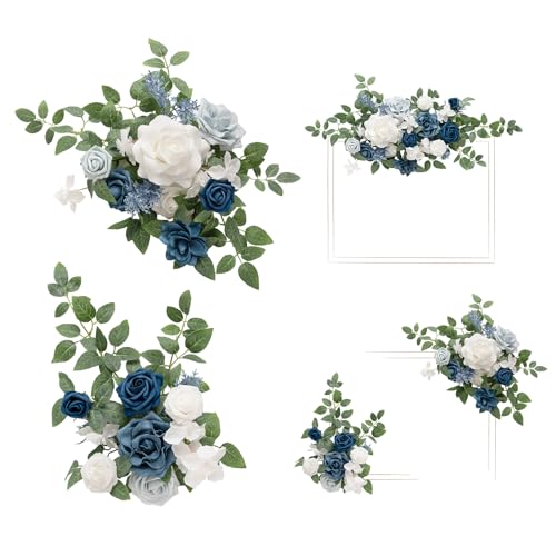 Ling's Moment 2pcs Herbst Hochzeit Künstliche Blumen Swag Willkommensschild Blumen Hintergrund Girlande Staubig Blau Marine für Zeremonie Empfang Tür Wand Staffelei Zuhause Dekoration Eingangsbereich Ling's Moment 2pcs Herbst Hochzeit Künstliche Blumen Swag Willkommensschild Blumen Hintergrund Girlande Staubig Blau Marine für Zeremonie Empfang Tür Wand Staffelei Zuhause Dekoration Eingangsbereich von Ling's moment
