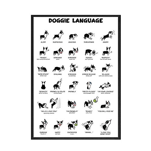 Artwork Posters Prints,Paintings,Doggie Pose Und Cat Language Wandkunst Animal Canvas Painting, Nordic Poster Und Drucke Wandbilder Raumdekoration, Poster Für Kinderzimmer_70X50Cm von Ling88