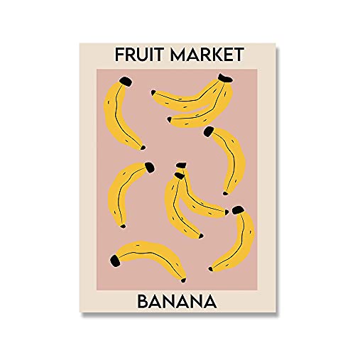 Bilder, Poster, Kunstdrucke Obstmarkt Leinwand Malerei Banane Kirsche Apricot Zitrone Poster Und Drucke Home Küche Esszimmer Wandkunst Dekoration Bild Poster Und Drucke - 50X70Cm von Ling88
