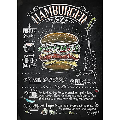 Bilder,Kunstdrucke,Burger-Shop-Menü Food-Poster Und Leinwandbilder, Moderne Wandkunst-Bilder Im Skandinavischen Stil Für Die Dekoration Von Schlafzimmern Zu Hause Prints Poster Und Drucke-40X60Cm von Ling88