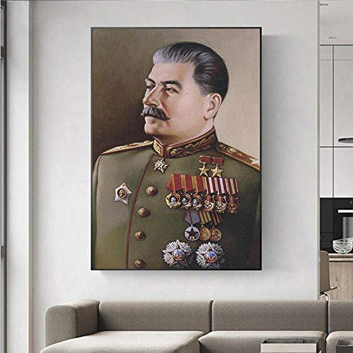 Bilder,Poster Kunstdrucke,Hd-Druck Joseph Stalin Porträt Wandkunst Leinwand Malerei Poster Drucke Wandbilder, Für Wohnzimmer Home Decor Artwork Cuadros, Für Schlafzimmer Wände_50X70Cm von Ling88