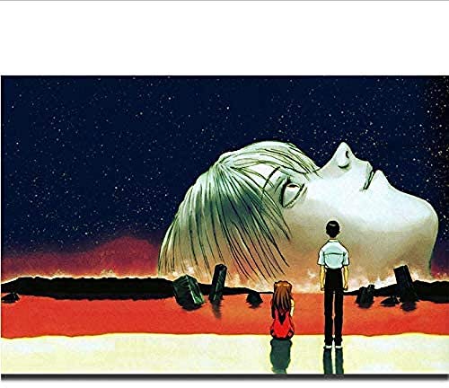 Bilder,Poster Kunstdrucke,Leinwand Malerei, Neon Genesis Evangelion Das Ende Von Evangelio Japan Anime Wandkunst Gemälde Druck Auf Seide Leinwand Poster, Poster Für Schlafzimmer Wände Jungen_50X70Cm von Ling88