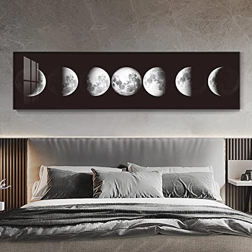 Bilder,Wandkunst Mondphase Leinwand Malerei Minimalistische Schwarzweiß Luna Wandkunst Poster Druck Große Größe Abstrakte Bilder Nordic Decor Wandbilder Poster Kunstdrucke Gemälde - 20X60Cm von Ling88
