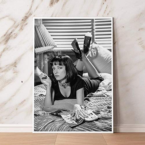 Poster,Kunstdrucke,Pulp Fiction Poster Uma Thurman 1994 Vintage Drucke Schwarz Weiß Klassiker Film Foto Bild Retro Wandkunst Malerei Dekor, Poster Für Jungs Schlafzimmer Sexy,Wanddeko_40X60Cm Poster,Kunstdrucke,Pulp Fiction Poster Uma Thurman 1994 Vintage Drucke Schwarz Weiß Klassiker Film Foto Bild Retro Wandkunst Malerei Dekor, Poster Für Jungs Schlafzimmer Sexy,Wanddeko_40X60Cm von Ling88