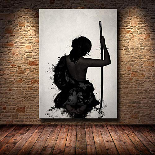 Poster Kunstdrucke,Bilder, Japanische Samurai Leinwand Ölgemälde, Moderne Wandkunst Bilder Leinwanddruck, Für Wohnzimmer Hd, Poster Und Drucke Für Männer, Für Schlafzimmer Wände Erwachsene-5_60X90Cm von Ling88