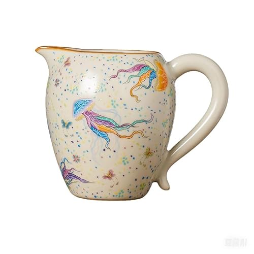 Jellyfish Master Teetasse, Teekanne, Gaiwan, chinesisches Kungfu-Teetassen-Set, Keramik, handgefertigt, Porzellan, chinesisches Teeset, traditionelles Teezeremonie-Set (Quallen-Gongdao-Tasse) von LingXuanGe
