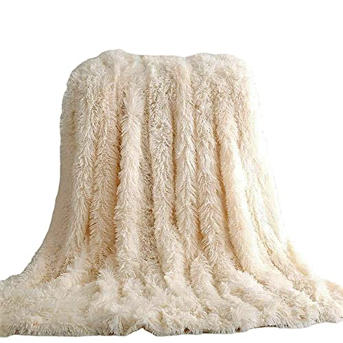 Linghe Plüschdecke Doppelseitige Plüschdecke Deckenauflage Lazy Blanket Thicken Blanket (Beige,80 x 120 cm) von Linghe