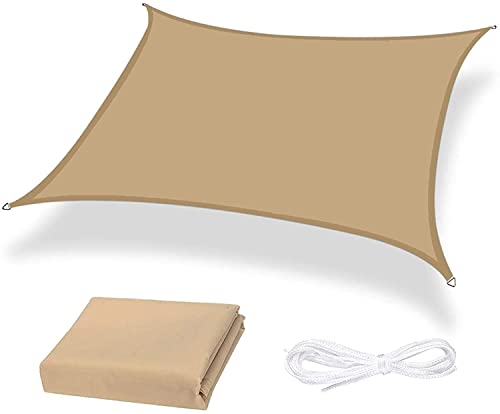 Lingle888 Sonnensegel Sonnenschutz Sonnendach Wasserdicht 98% UV-Schutz Balkon Viereck Rechteck Quadrat Winddicht 8Tage Transport 420D 10Farbe 25Größe (1.8x2.6,Khaki) von Lingle888