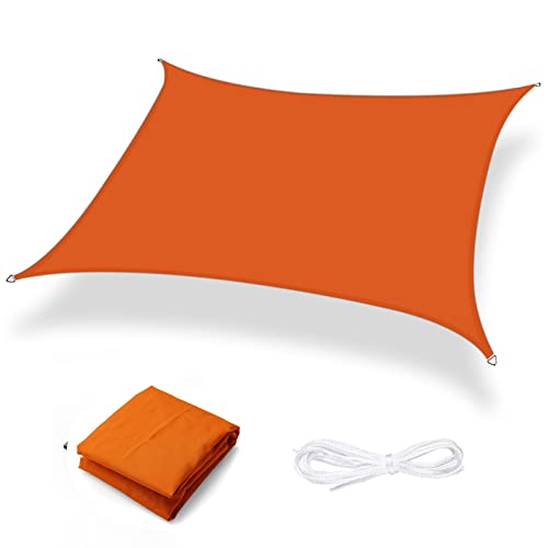 Lingle888 Sonnensegel Sonnenschutz Sonnendach Wasserdicht 98% UV-Schutz Balkon Viereck Rechteck Quadrat Winddicht 8Tage Transport 420D 10Farbe 25Größe (2.2x2.4,Orange) von Lingle888