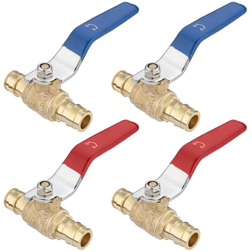 [4 Stück] Lingmfg 1/2 Zoll PEX-A Expansion Kugelhahn Absperrventil LING-BV1-1/2F1960-4 von Lingmfg