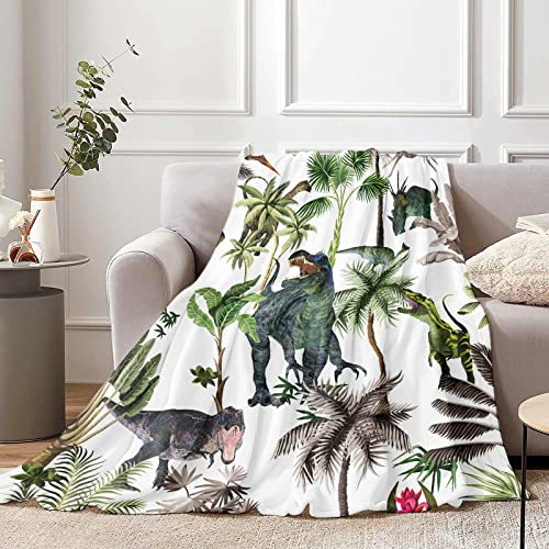 Dinosaurier Geschenke für Kinder Jungen Geburtstag, 100 x 130 cm Flauschig Jurassic Dinosaurier World Park Flanell Decke Weich Plüsch Dino Kuscheldecke Wohndecke für Kleinkind Mädchen Sofa Couch Deko von Lingqiang