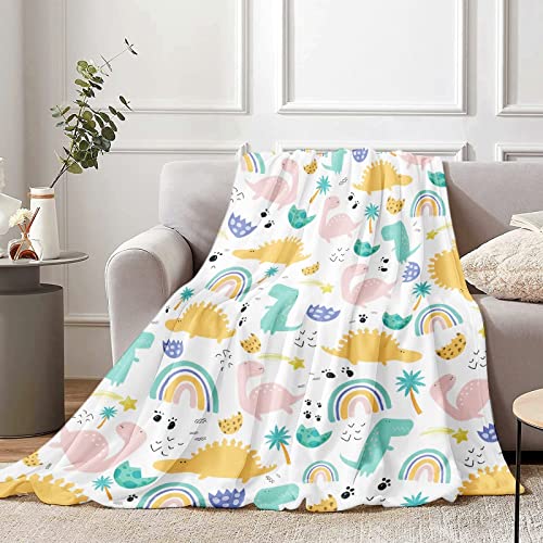 Dinosaurier Kinder Decke für Jungen, 130 x 150 cm Fleece Flauschige Dino Kuscheldecke für Mädchen Geburtstag Geschenke, Weich Warm Dinosaurier Wohndecke Sofadecke für Teenager Couch Sofa Bett Deko von Lingqiang