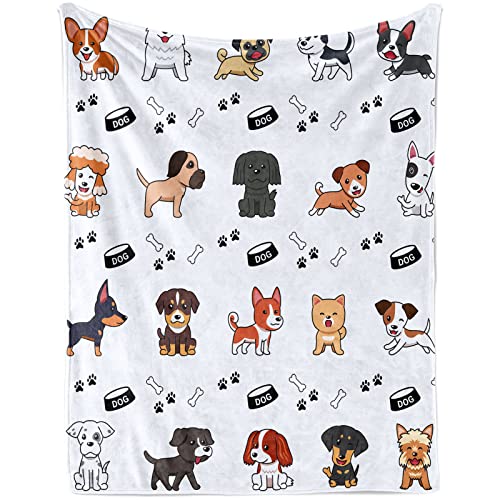 Hund Druck Kinder Decke für Jungen, 100 x 130 cm Fleece Flauschige Hund Gedruckt Kuscheldecke für Mädchen Geburtstag Geschenke, Weich Warm Hund Wohndecke Sofadecke für Baby Teen Couch Sofa Bett Deko von Lingqiang