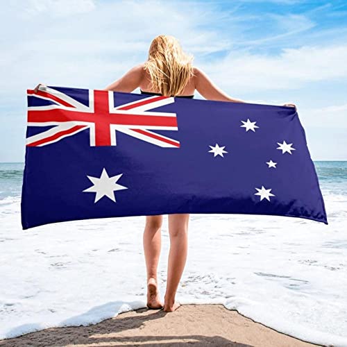 Lingquare 2 Stück Handtücher Australien-Flagge bedrucktes Mikrofaser-Bad Strandtuch für Erwachsene weiches wasserabsorbierendes atmungsaktives Sommer-Surf-Gewand 70x140cm von Lingquare