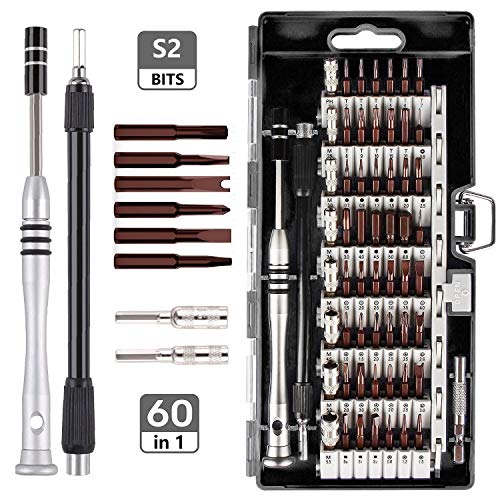 Linhon Feinmechaniker Schraubendreher Set S2 Stahl bits, 60 IN 1 Mini Präzisions Werkzeug set, Magnetisch Torx bit für Smartphone, Elektronik, Computer, Uhr, Brillen von Linhon