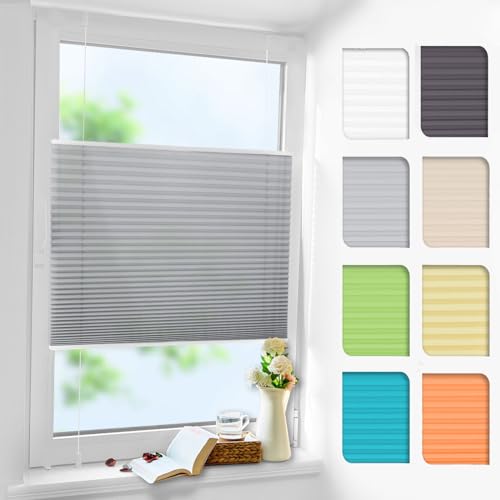 Plissee ohne Bohren Anthrazit 35x100cm Plissee Klemmfix Version Plisseerollo Sichtschutz und Sonnenschutz Blickdicht Easyfix lichtdurchlässig Rollo für Fenster & Tür Plissee ohne Bohren Anthrazit 35x100cm Plissee Klemmfix Version Plisseerollo Sichtschutz und Sonnenschutz Blickdicht Easyfix lichtdurchlässig Rollo für Fenster & Tür von Linhu