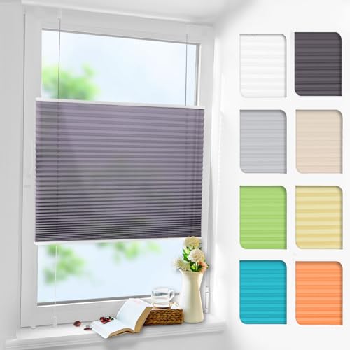 Plissee ohne Bohren Anthrazit 55x120cm Plissee Klemmfix Version Plisseerollo Sichtschutz und Sonnenschutz Blickdicht Easyfix lichtdurchlässig Rollo für Fenster & Tür Plissee ohne Bohren Anthrazit 55x120cm Plissee Klemmfix Version Plisseerollo Sichtschutz und Sonnenschutz Blickdicht Easyfix lichtdurchlässig Rollo für Fenster & Tür von Linhu