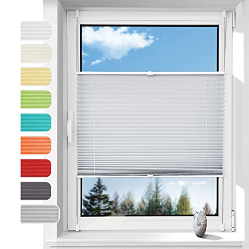 Plissee ohne Bohren Plissees Klemmfix, Easyfix Plisseeroll Rollo für Fenster Einfache Montage Sichtschutz und Sonnenschutz,35 x 150cm von Linhu