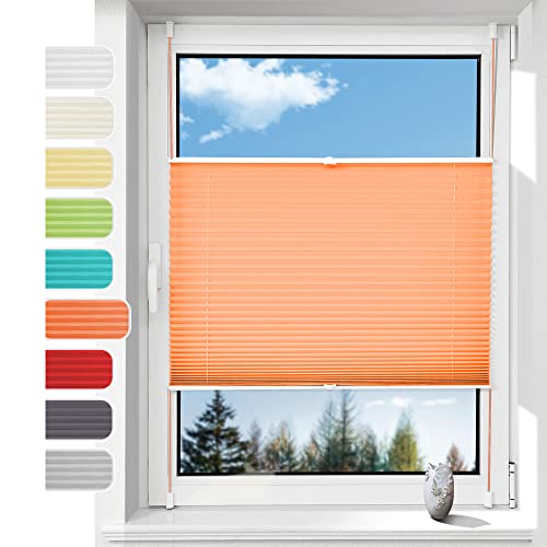 Plissee ohne Bohren Plissees Klemmfix, Easyfix Plisseeroll Rollo für Fenster Einfache Montage Sichtschutz und Sonnenschutz,70 x 120cm von Linhu