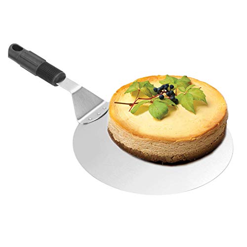 Linian Pizzaschieber, Pizzaschaufel Edelstahl mit Großer Fläche, Pizzaschaufel mit Rutschfest Griff Pizzaheber Runder für Hausgemachte Pizza Gebäck Teig Brot Kuchen Schwarz von Linian