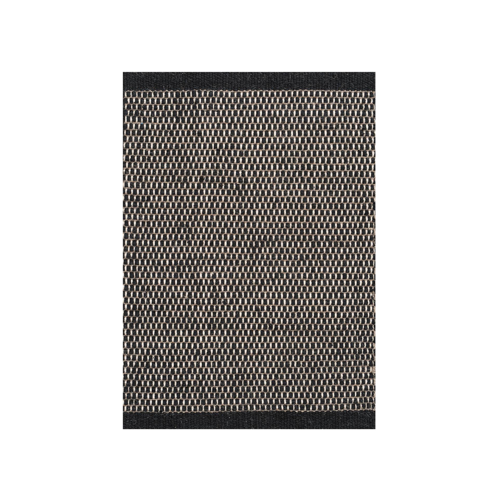 Linie Design - Asko Wollteppich 140x200cm - schwarz/handgewebt/LxB 140x200cm von Linie Design