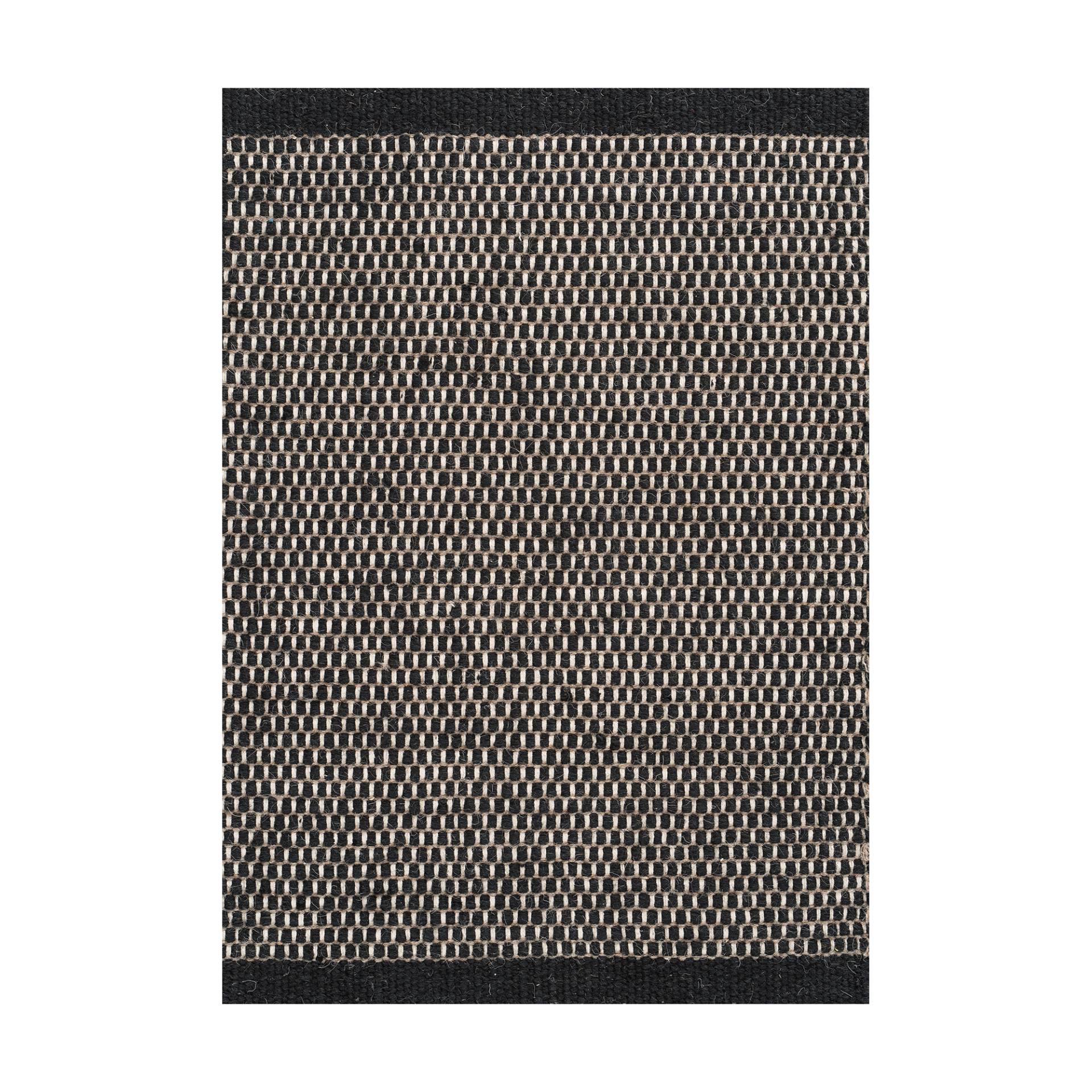Linie Design - Asko Wollteppich 200x300cm - schwarz/handgewebt/LxB 200x300cm von Linie Design