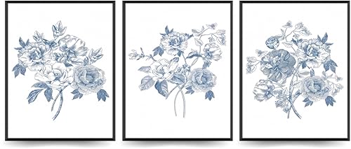 Linilioart Leinwandbild, klassisch, ästhetisch, für Wohnzimmer, ungerahmt (20 x 25 cm), Blau und Weiß von Linilioart