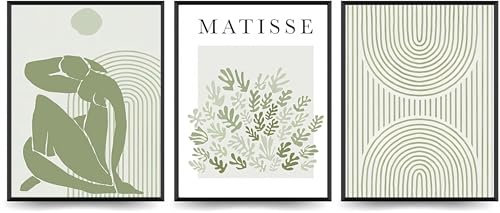 Linilioart Matisse Wanddrucke Schlafzimmer Minimalistische Geometrische Linienkunst Drucke Abstrakte Poster Wohnzimmer Ästhetisch Ungerahmt (30 x 40 cm) von Linilioart
