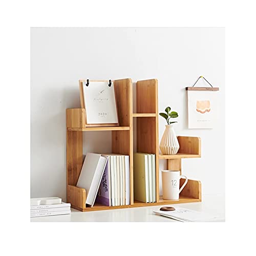 Linjolly Schreibtischaufbewahrung Bambus Desktop Bücherregal Schreibtisch Organizer Kostenlose Stil Display Regal Büro Lagerregal Bürobedarf Arbeitsplatte Bücherregal Zubehör Dekor Bücher (Color : A von Linjolly