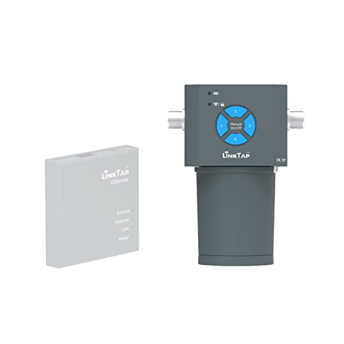 LinkTap 4-Zonen Indoor/Outdoor Smart Bewässerungssteuerung - Erfordert Gateway - Batteriebetrieben, Automatischer Regenstopp, Bessere Reichweite als WLAN, Kompatibel mit LinkTap 1" Durchflussmesser von LinkTap