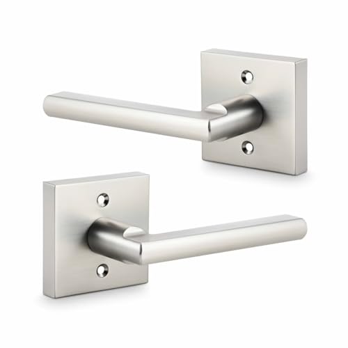 Linka Türhebel, quadratisch, für Schranktüren, französische Türen, nicht drehbar, einseitiger Zug mit satiniertem Nickel-Finish, einfache Installation, nur Zughebel-Set (kein Drehen, keine Linka Türhebel, quadratisch, für Schranktüren, französische Türen, nicht drehbar, einseitiger Zug mit satiniertem Nickel-Finish, einfache Installation, nur Zughebel-Set (kein Drehen, keine von Linkaa