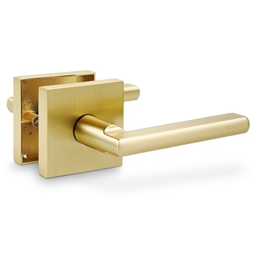 Linkaa Durchgang Gold Fleck Messing Türhebel, Schlafzimmer Badezimmer Türgriffe Keyless Interiort, Außen-/Innentürgriff, kein Schloss von Linkaa