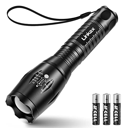 Linkax Taschenlampe Batteriebetrieben, helle Zoombare kleine Taschenlampen für Kinder, Mini Flashlight Torch, Wasserdichte Handlampe für Notfäll Camping Outdoor, Geschenke für ihn Männer von Linkax