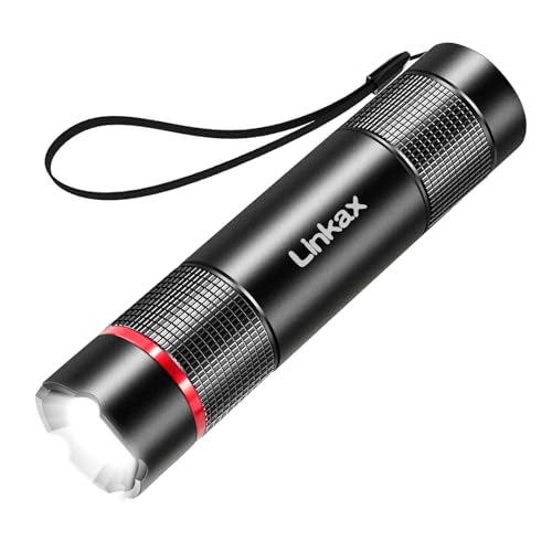 Taschenlampe LED Aufladbar, Zoombare Klein Taschenlampen Kinder, Mini Flashlight Wasserdicht Handlampe für Camping Wandern Outdoor Notfäll, Gadgets Geschenke für Männer ihn von Linkax