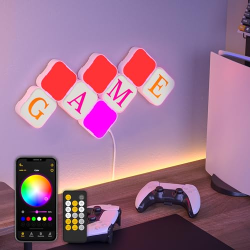 LinkedSparx 8 Pack Quadratische Wandleuchten RGB-Panel, Musiksynchronisierung Gaming-LED-Leuchten mit Smart-App und Fernbedienung für Heimdekoration, Wohnzimmer, Schlafzimmer, Spielzimmer von LinkedSparx