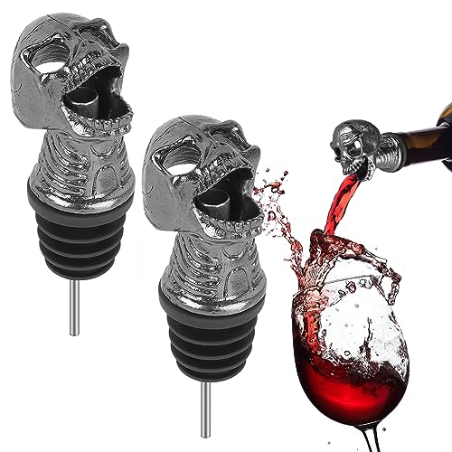 Linkidea 2 Stück Skull Wine Aerator Pourer, Wine Bottle Spout Pourer, Wine Aeration Device Individuality Accessories for Halloween Christmas Near Year Gift von Linkidea